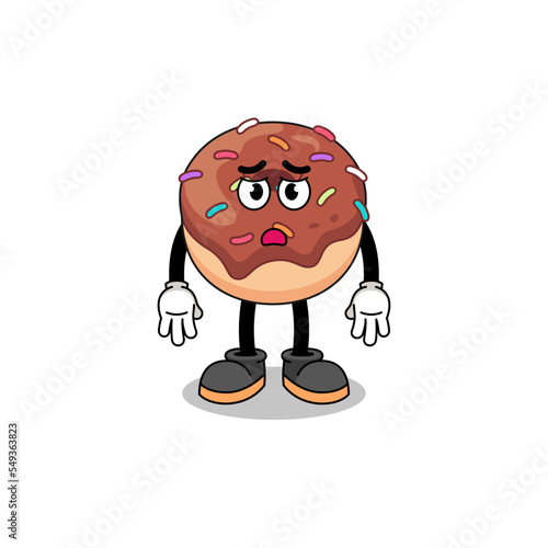 donuts cartoon illustration with sad face