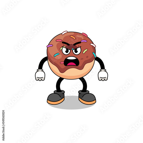 donuts cartoon illustration with angry expression