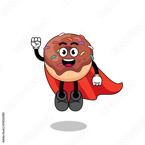 donuts cartoon with flying superhero