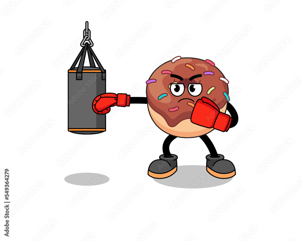 Illustration of donuts boxer Illustration of donuts boxer