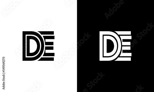 letter de line art modern logo design