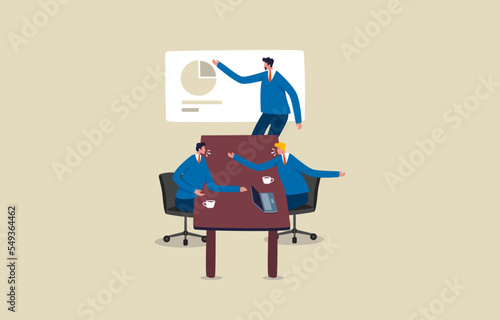 Discuss meeting. Business meeting in the conference room concept.  Illustration