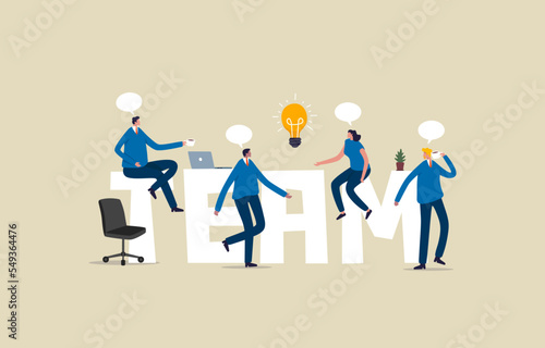 Coffee Break Ideas. Business team meeting for new ideas. Illustration