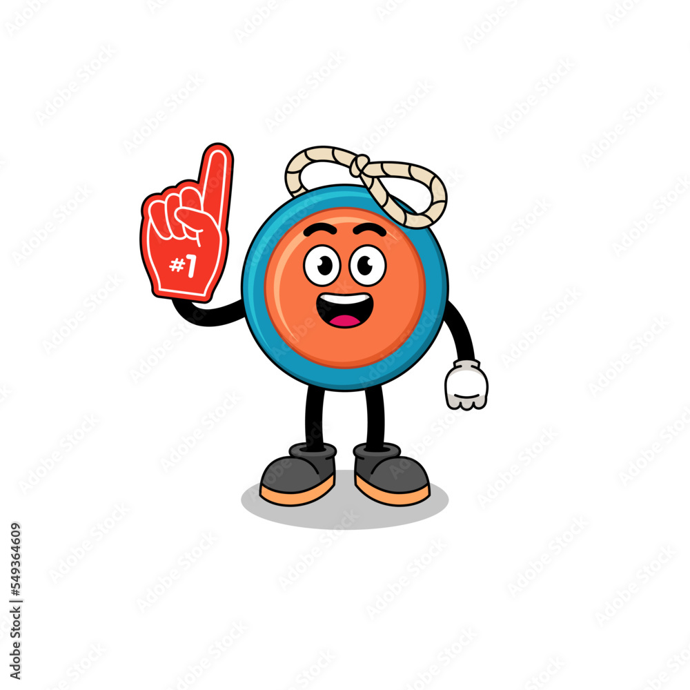Cartoon mascot of yoyo number 1 fans Cartoon mascot of yoyo number 1 fans