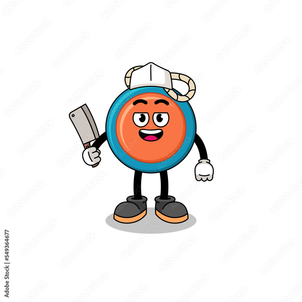 Mascot of yoyo as a butcher Mascot of yoyo as a butcher
