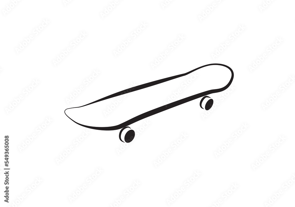Skateboard vector isolated on white. Skateboarding icon. Skateboard vector isolated on white. Skateboarding icon.