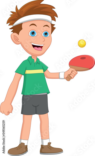 boy playing ping pong cartoon