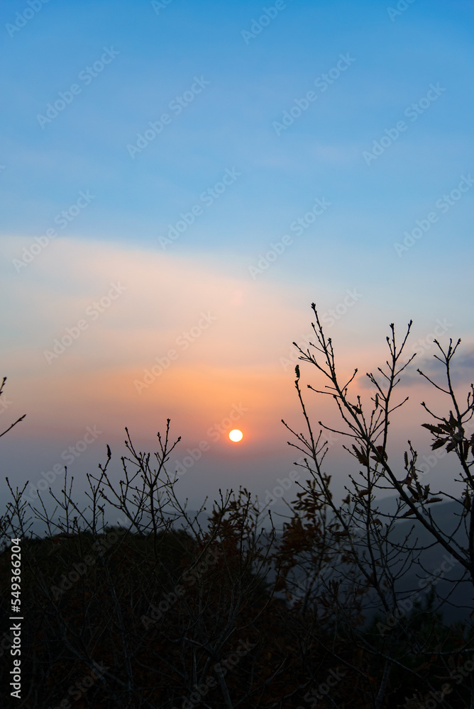 Sunset at the summit of Palgongsan Mountain Sunset at the summit of Palgongsan Mountain