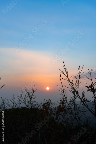 Sunset at the summit of Palgongsan Mountain