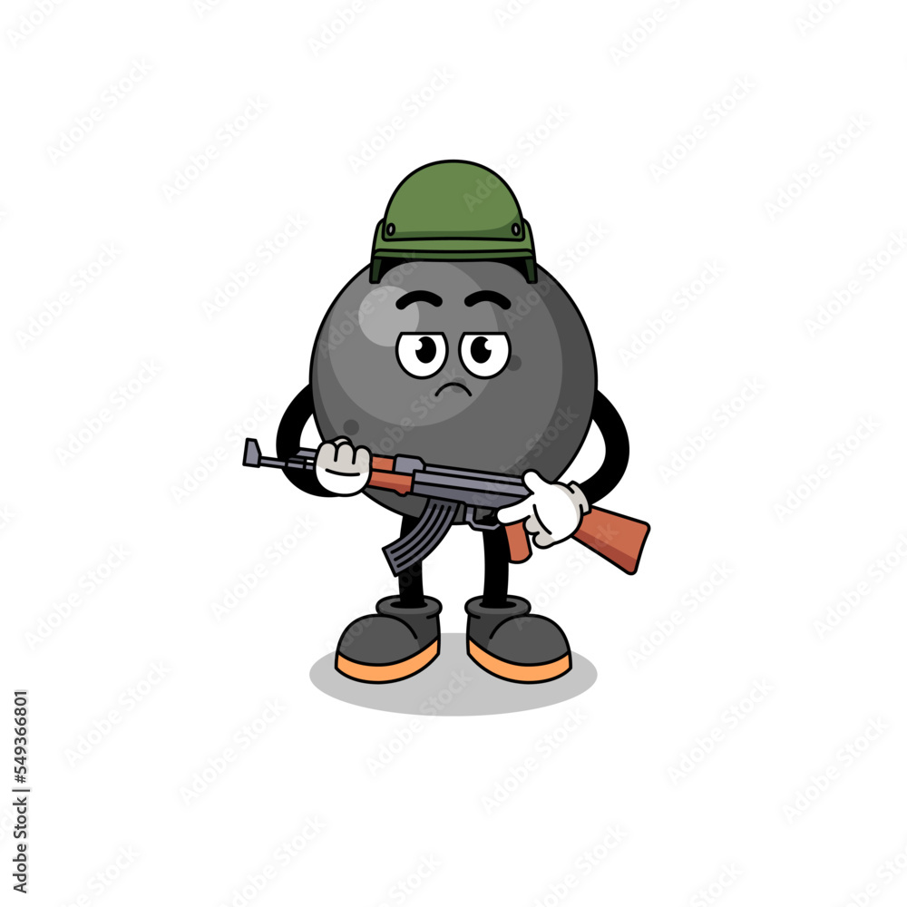 Cartoon of cannon ball soldier