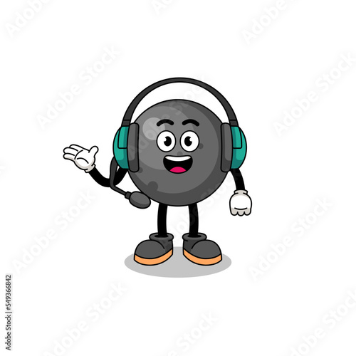 Mascot Illustration of cannon ball as a customer services