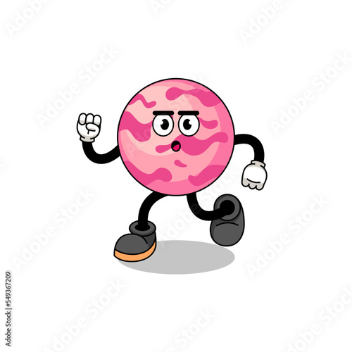 running ice cream scoop mascot illustration