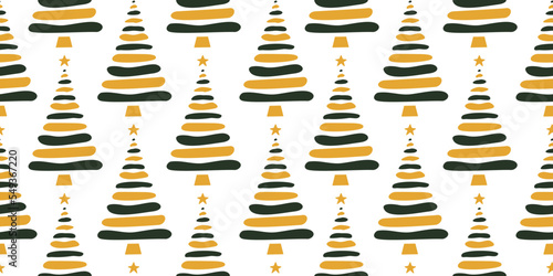 Vector flat hand drawn christmas seamless pattern
