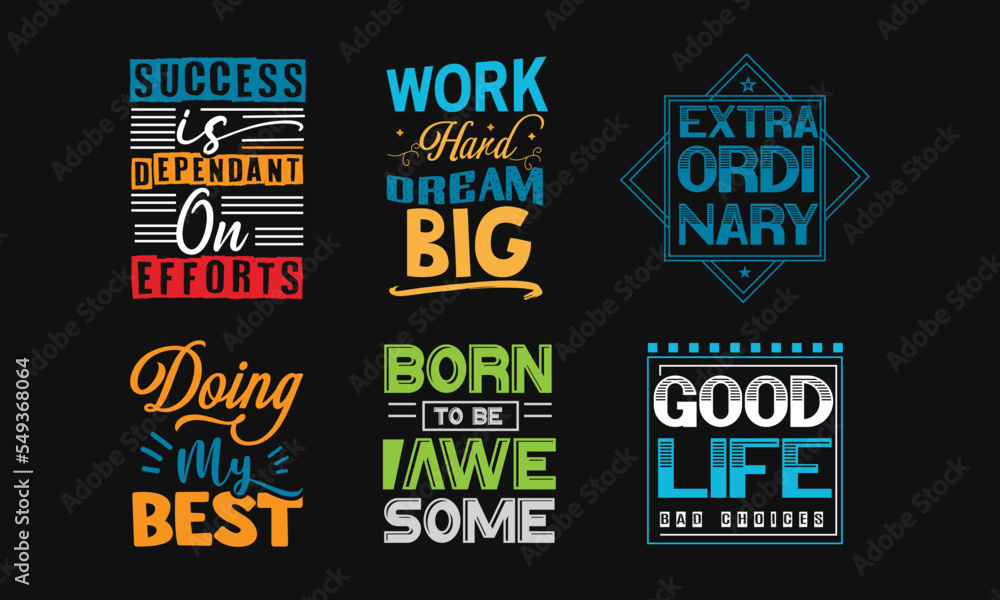 hand-drawn lettering typography. Set of inscription and motivational  for t shirts, invitation and greeting card, prints and posters. Calligraphic design