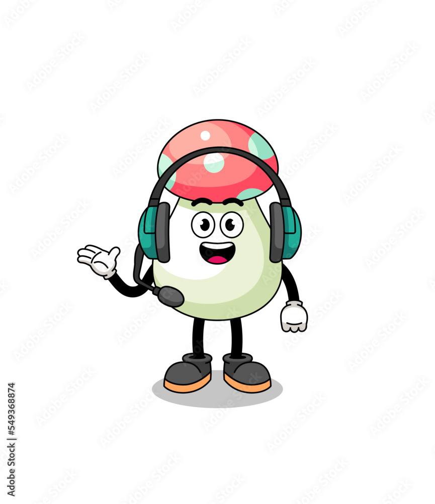 Mascot Illustration of mushroom as a customer services