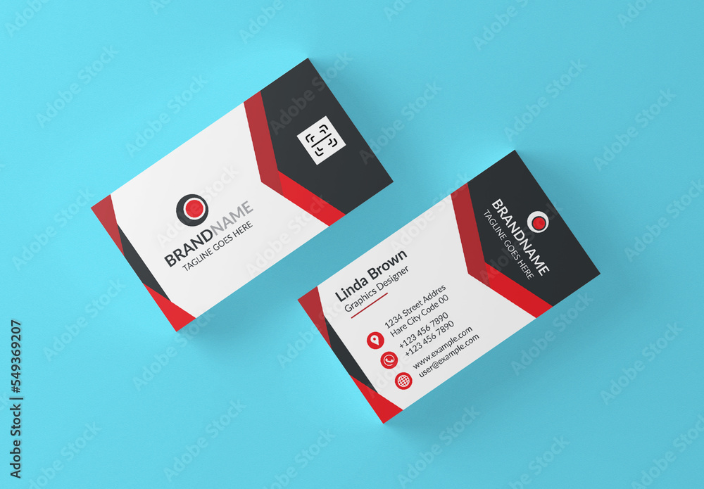 Red Business Card Stock Template Adobe Stock