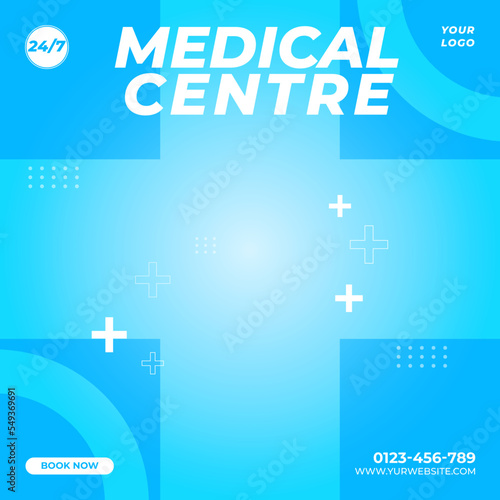 medical centre banner or square flyer for social media post template
