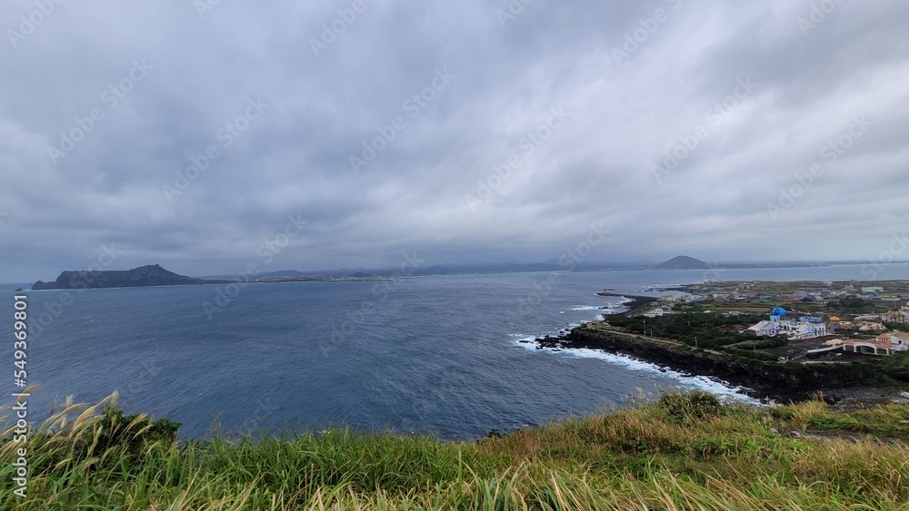 fantastic island jeju with cloudy sky