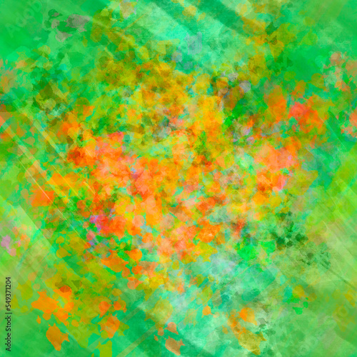 Abstract blurred paint pattern of random mixed chaotic geometric spots, blots and splashes © Olga