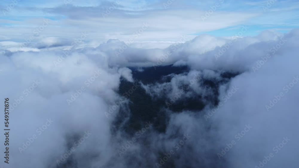 Time lapse of beautiful sky scenery with clouds in the morning. Aerial view of clouds above the blue sky with the sun shining. View of the sea of mist on the mountain top. Sky nature background. Time lapse of beautiful sky scenery with clouds in the morning. Aerial view of clouds above the blue sky with the sun shining. View of the sea of mist on the mountain top. Sky nature background.
