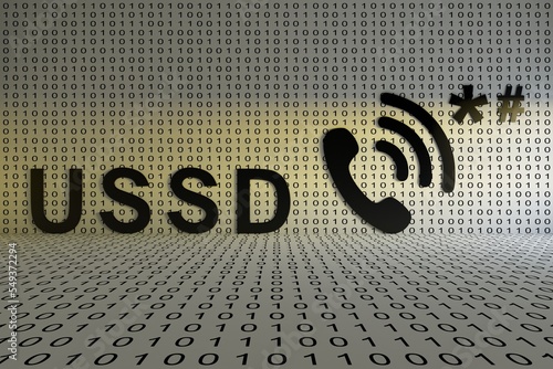 USSD concept text sunlight 3D illustration
