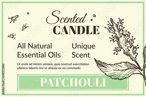 Scented candle, patchouli all natural smell banner