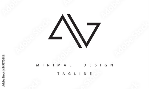 AV or VA Minimal Logo Design Vector Art Illustration
