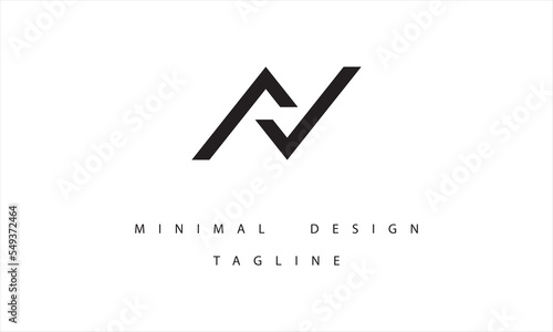 AV or VA Minimal Logo Design Vector Art Illustration