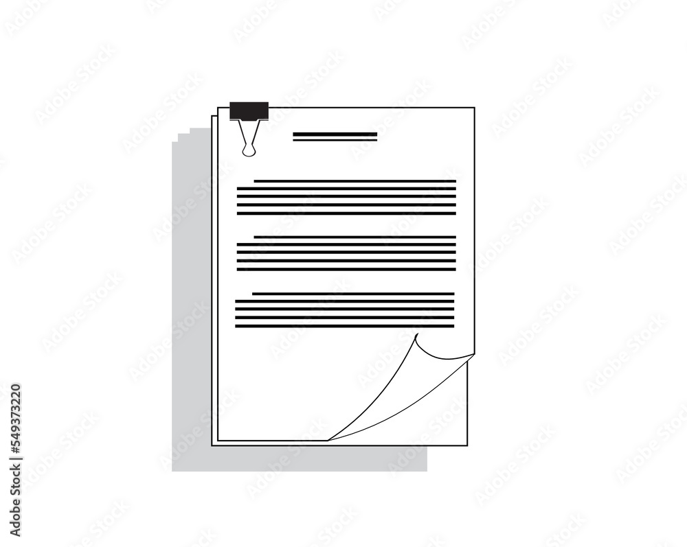 vector of two pieces of paper clamped with a paperclip which is usually used to hold the paper so it doesn't get scattered when carried or held vector of two pieces of paper clamped with a paperclip which is usually used to hold the paper so it doesn't get scattered when carried or held