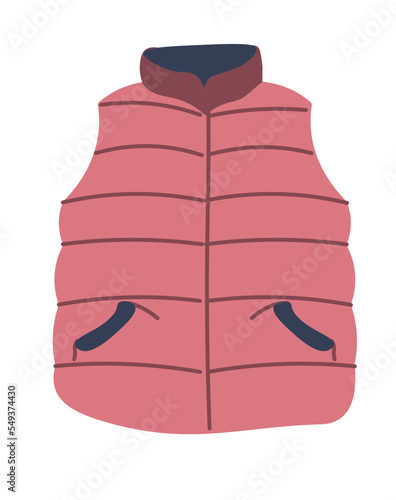 Winter puffer jacket with no sleeves, fashion