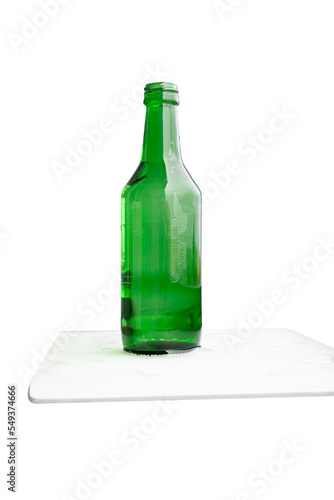 Glass bottle isolated on white background.