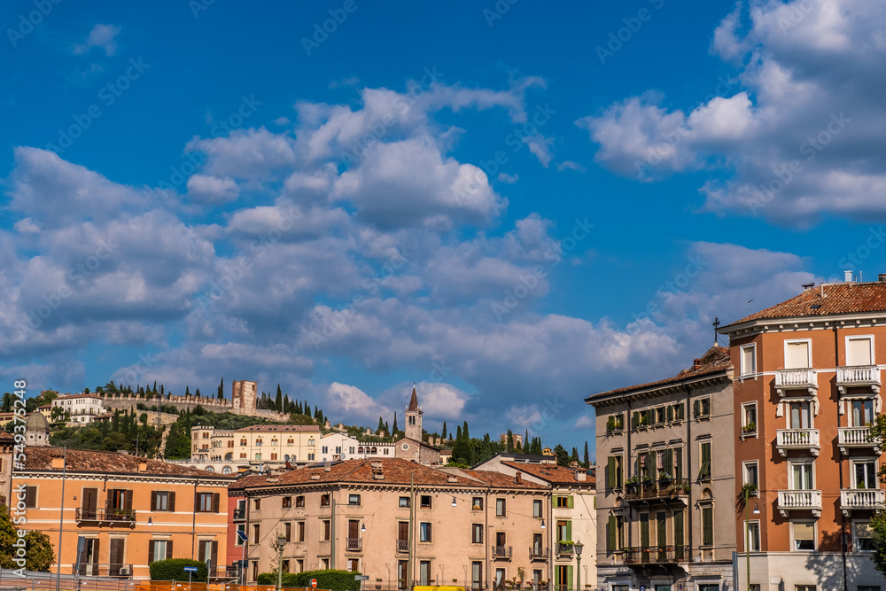 Landscape of Verona city in Italy on a summer day