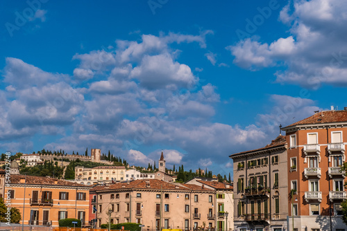Landscape of Verona city in Italy on a summer day