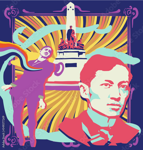 Rizal Day holiday in the Philippines National heroes day retro style photo