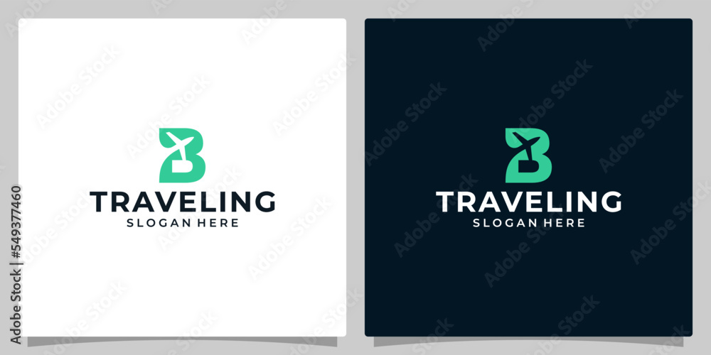 Initial letter B logo design template with Air travel graphic design. Travel vector illustration. Plane icon, symbol, creative. Initial letter B logo design template with Air travel graphic design. Travel vector illustration. Plane icon, symbol, creative.