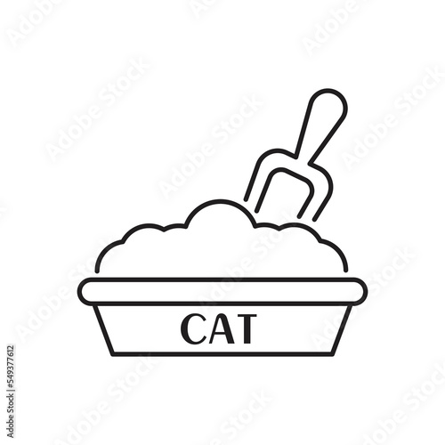 cat litter box line icon