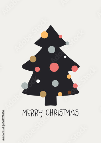 Cute hand drawn christmas card design