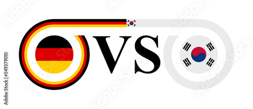 the concept of germany vs south korea. vector illustration isolated on white background