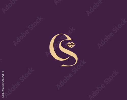 OS letter With diamond luxury logo Design, OS luxury logo 
