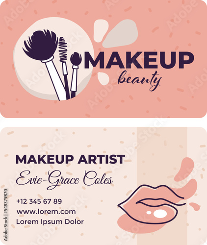 Makeup beauty business card for specialist vector