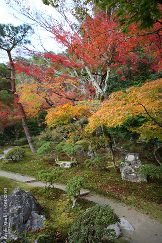 京都の銀閣寺の庭園