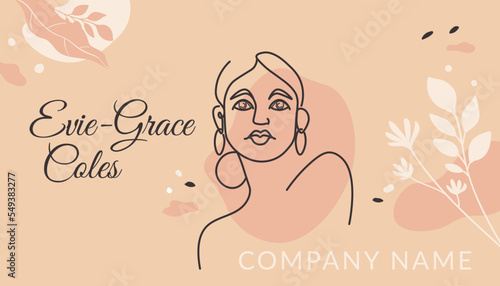 Beauty artist logotype or business card design