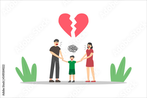 Married couple quarreling to take their son