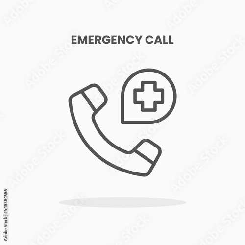 Emergency Call icon vector illustration line style. Great design for web, app and more. Editable Stroke and pixel perfect.