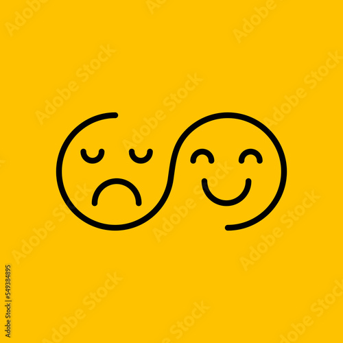 Sad and happy faces