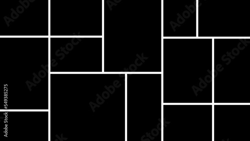 Empty photo collage template of 14 parts. Frames for photo. Collage concept. Vector Illustration.