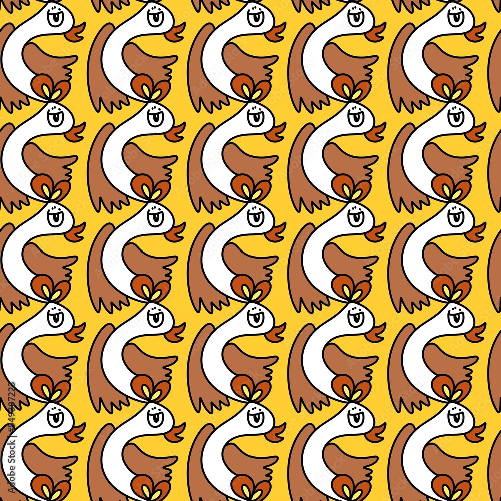 seamless pattern of  bird cartoon