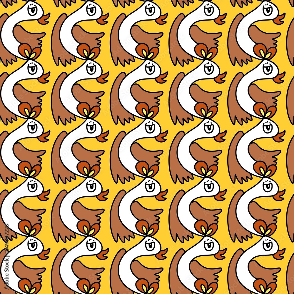 Obraz premium seamless pattern of bird cartoon