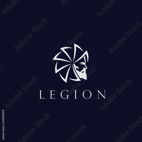 legion warrior ancient greece logo design