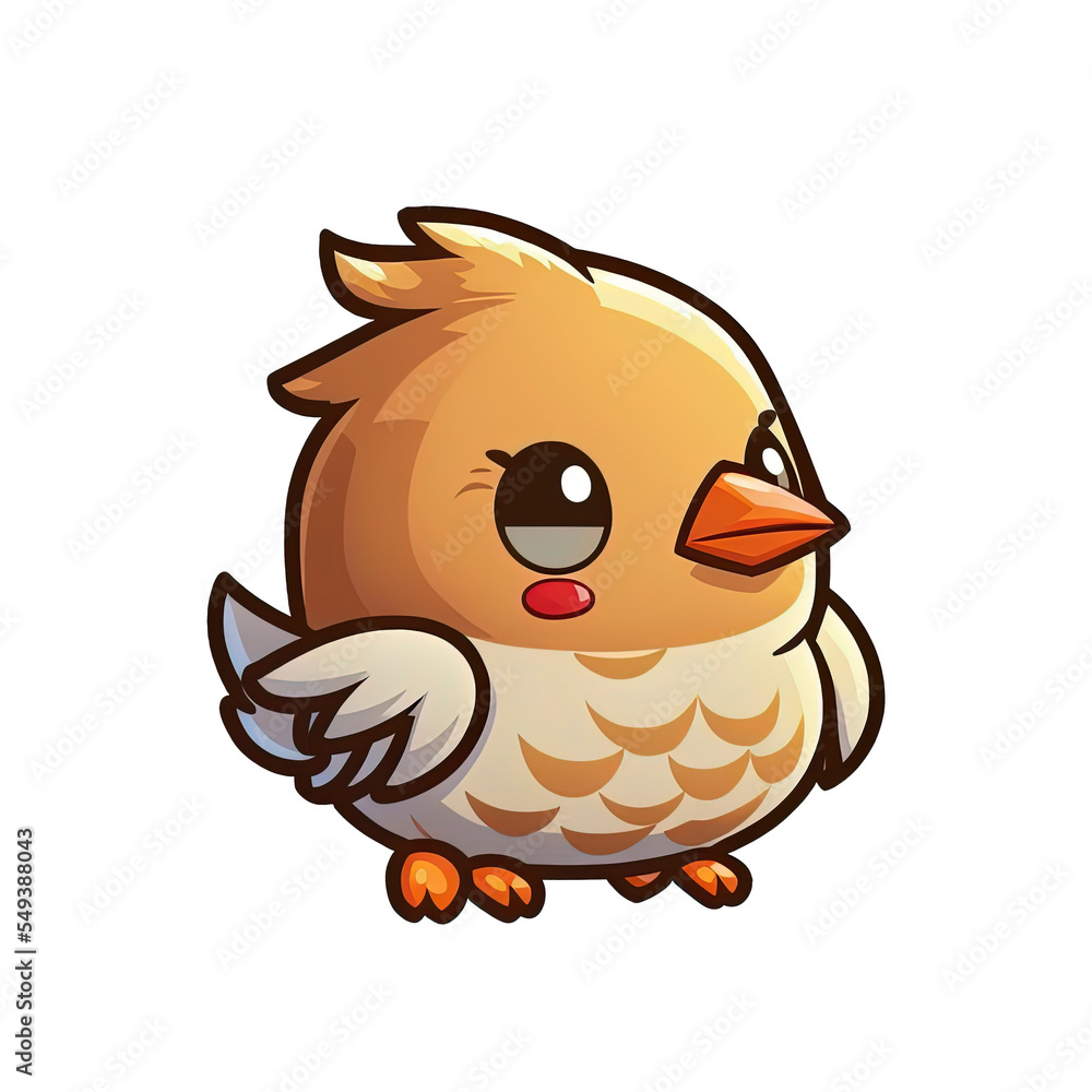 Cute chicken crowing cartoon icon illustration animal nature icon concept isolated flat